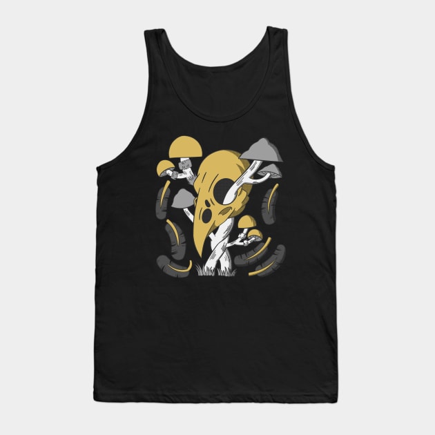 Raven Skull Overgrowth Tank Top by GoldenHorror